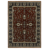 5' X 8' Red Oriental Area Rug With Fringe