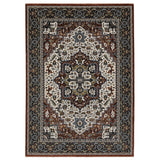 4' X 6' Red Black And White Medallion Area Rug With Fringe