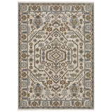 4' X 6' Ivory And Rust Floral Area Rug With Fringe