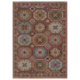 5' X 8' Pink And Red Medallion Area Rug With Fringe