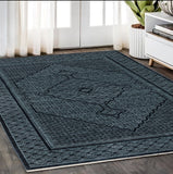 5' X 8' Blue And Teal Medallion Area Rug With Fringe