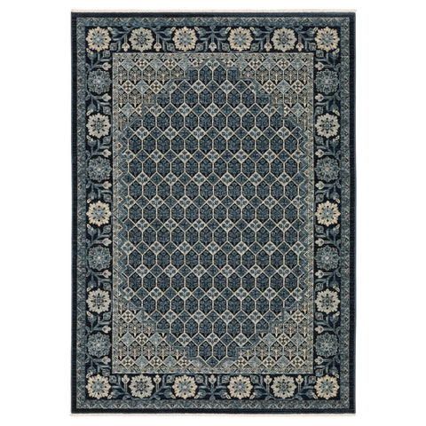 5' X 8' Ivory Oriental Area Rug With Fringe