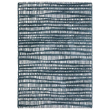 5' X 8' Teal And Ivory Striped Distressed Area Rug