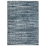 4' X 6' Teal And Ivory Striped Distressed Area Rug