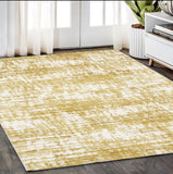 5' X 8' Gold And Ivory Abstract Area Rug