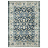 2' X 3' Blue And Ivory Oriental Distressed Area Rug