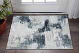 2' X 3' Ivory And Gray Abstract Distressed Area Rug