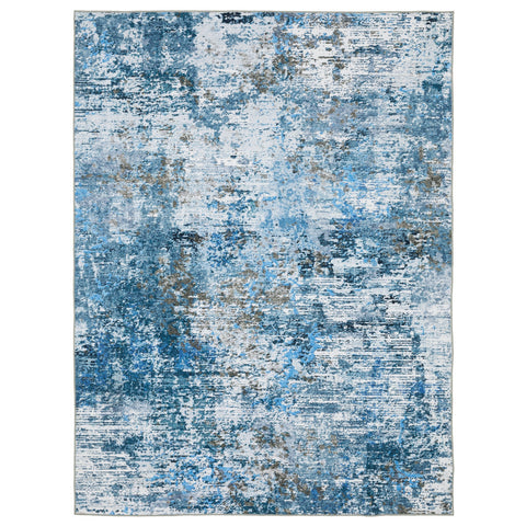 2' X 3' Ivory Abstract Distressed Area Rug