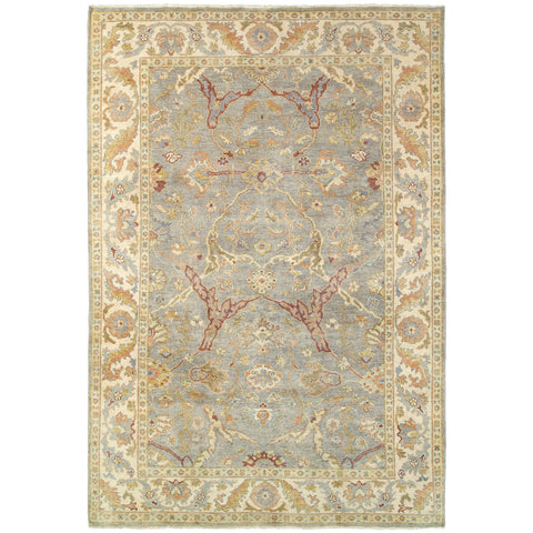 2' X 3' Gray And Beige Wool Oriental Hand Knotted Area Rug