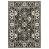 3' X 5' Charcoal And Gray Oriental Area Rug