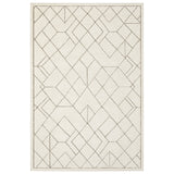 3' X 5' Ivory And Taupe Geometric Area Rug