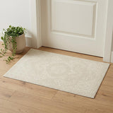 3' X 5' Ivory And Beige Medallion Area Rug