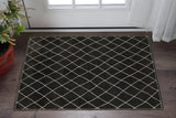 3' X 5' Charcoal And Ivory Trellis Area Rug