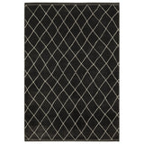 3' X 5' Charcoal And Ivory Trellis Area Rug