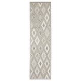8' Beige And Gray Diamond Runner Rug