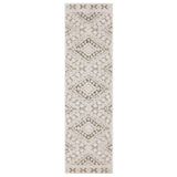 8' Beige And Brown Tribal Runner Rug