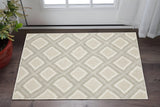 3' X 5' Gray And Beige Diamond Area Rug