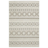 3' X 5' Gray And Beige Tribal Area Rug