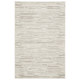3' X 5' Ivory And Brown Striped Distressed Area Rug