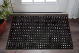 2' X 3' Black And Ivory Geometric Area Rug
