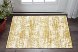 2' X 3' Gold And Ivory Abstract Area Rug