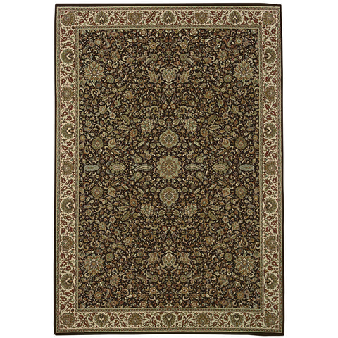 2' X 3' Brown And Ivory Oriental Area Rug