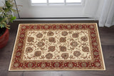 2' X 3' Ivory And Red Oriental Area Rug