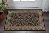 2' X 3' Black And Ivory Oriental Area Rug