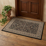 2' X 3' Black And Ivory Oriental Area Rug
