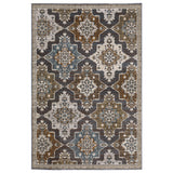 4' X 6' Gray And Blue Medallion Area Rug