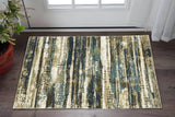 3' X 5' Beige And Blue Abstract Area Rug