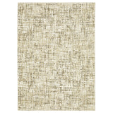 3' X 5' Ivory And Brown Abstract Area Rug