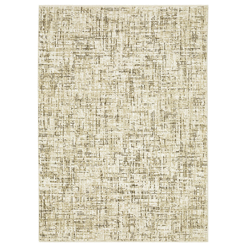 3' X 5' Ivory And Brown Abstract Area Rug