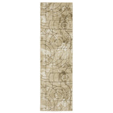 8' Beige And Brown Geometric Runner Rug