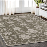 5' X 8' Gray And Light Gray Oriental Area Rug