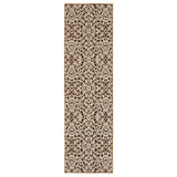 8' Rust And Beige Oriental Runner Rug