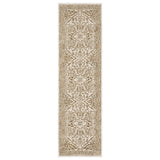 8' Ivory And Gold Oriental Runner Rug