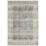 5' X 7' Gray And Ivory Oriental Area Rug