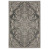 5' X 8' Gray And Light Gray Oriental Area Rug