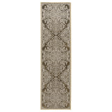 8' Gold And Beige Oriental Runner Rug
