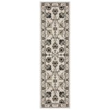 8' Ivory And Gray Oriental Runner Rug