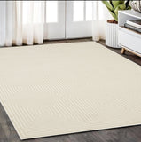5' X 8' Ivory And Beige Geometric Area Rug