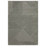 5' X 8' Gray And Ivory Geometric Area Rug