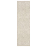 8' Ivory And Beige Medallion Runner Rug
