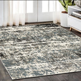 5' X 8' Gray And Ivory Abstract Area Rug