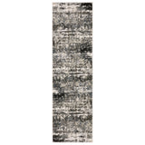 8' Gray And Ivory Abstract Runner Rug