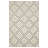 5' X 8' Gray And Beige Diamond Area Rug