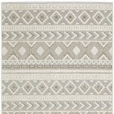 5' X 8' Gray And Beige Tribal Area Rug