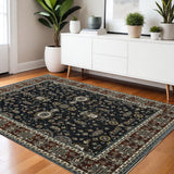 4' X 6' Rust Oriental Area Rug With Fringe