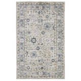 10' Gray And Blue Oriental Hand Tufted Runner Rug
